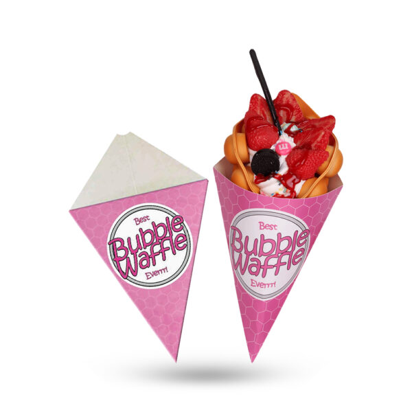 Custom Printed Bubble waffle paper cones