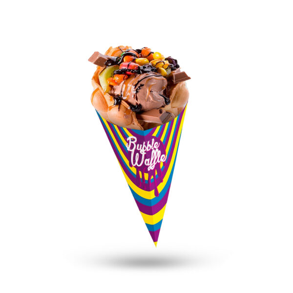 Logo printed bubble waffle paper cones