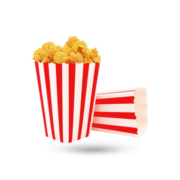 Striped popcorn boxes