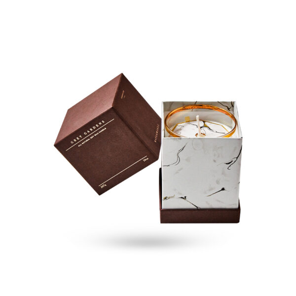 printed brown candle boxes