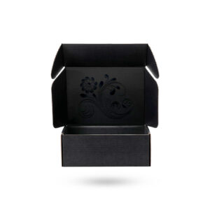 Black Mailer Box with Embossed